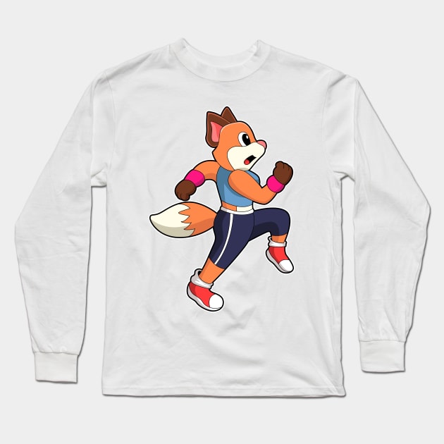 Fox at Running Long Sleeve T-Shirt by Markus Schnabel